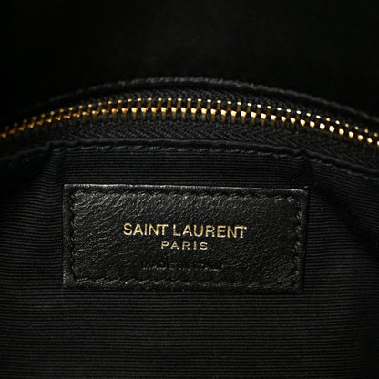 Lambskin Quilted Small Loulou Puffer Monogram Chain Satchel Black