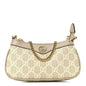 GG Supreme Monogram Textured Dollar Calfskin Web Mini Ophidia GG Handbag Beige Mystic White Oatmeal