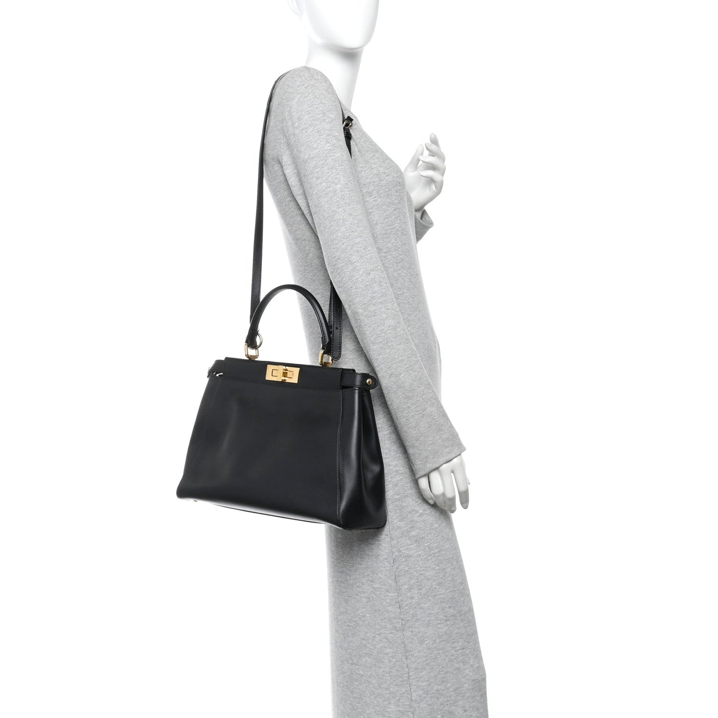 Vitello Morgan Fabric Jacquard Pequin Medium Peekaboo Iconic Satchel Black Tobacco
