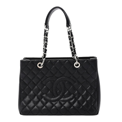Caviar Quilted Grand Shopping Tote GST Black