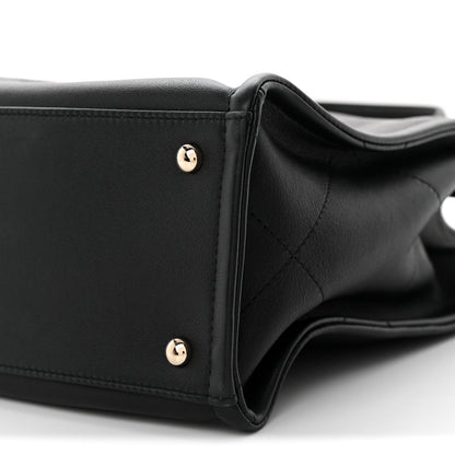 Calfskin CC Zipped Shopping Tote Black