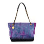 Wool Tweed CC Tote Purple Black Blue