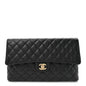 Caviar Quilted Flap Clutch Black
