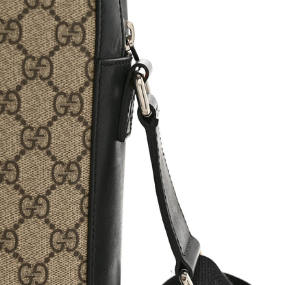 GG Supreme Monogram Flat Messenger Bag Beige Black New Acero