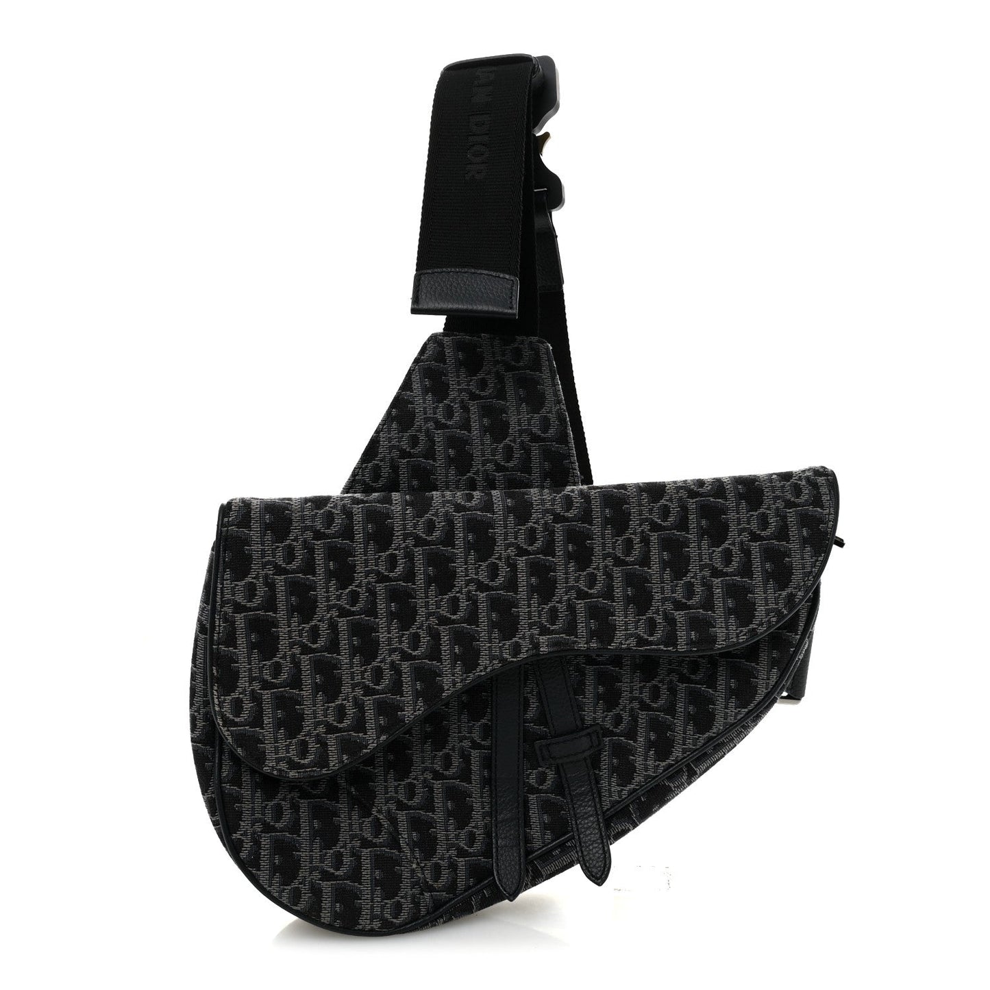 Oblique Mens Saddle Bag Black Blue