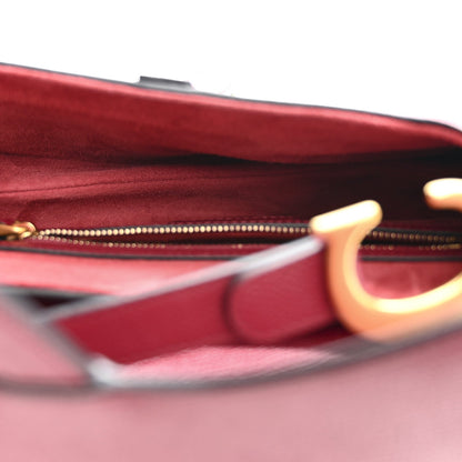 Grained Calfskin Saddle Bag Red