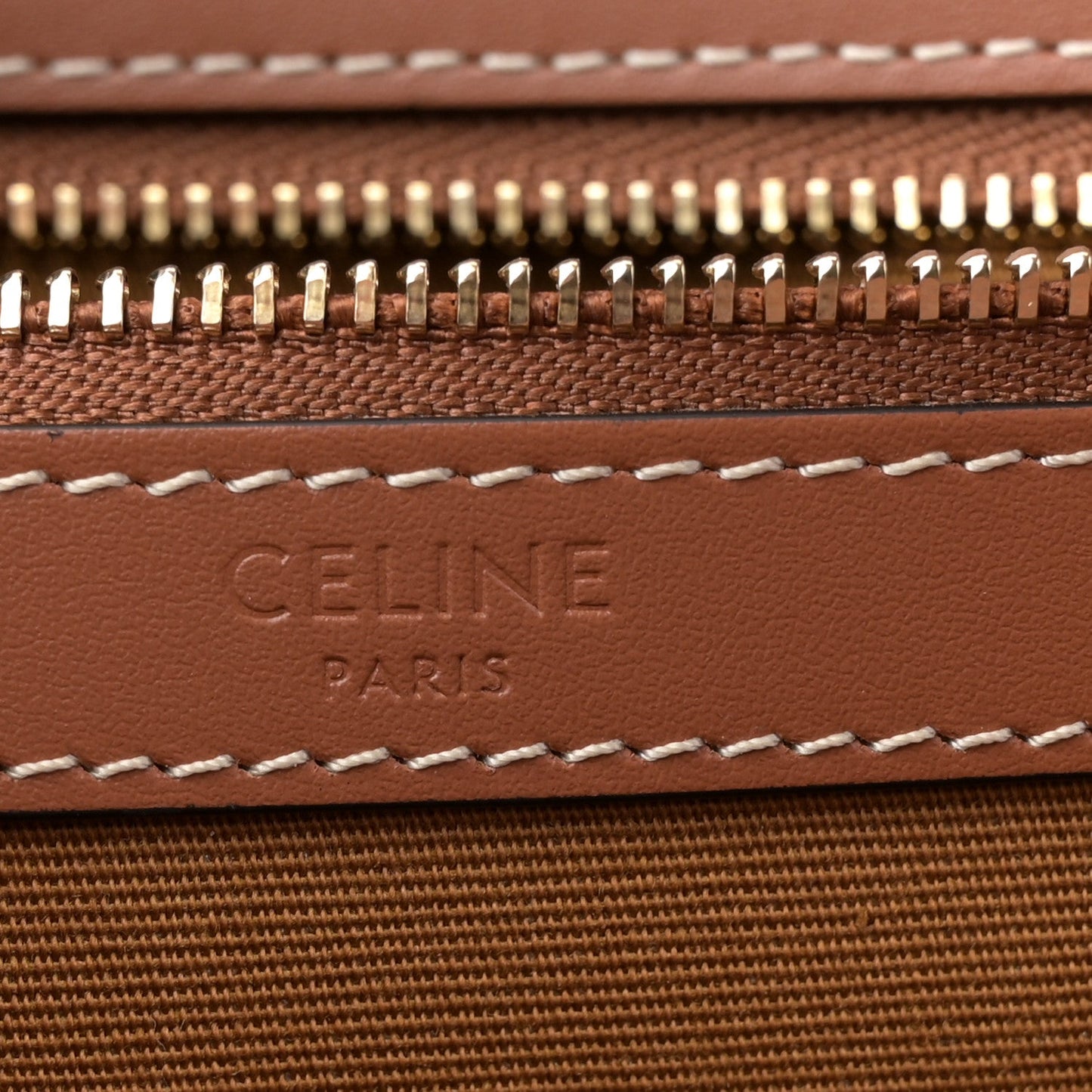 Triomphe Canvas Calfskin Medium Cabas Bag Tan