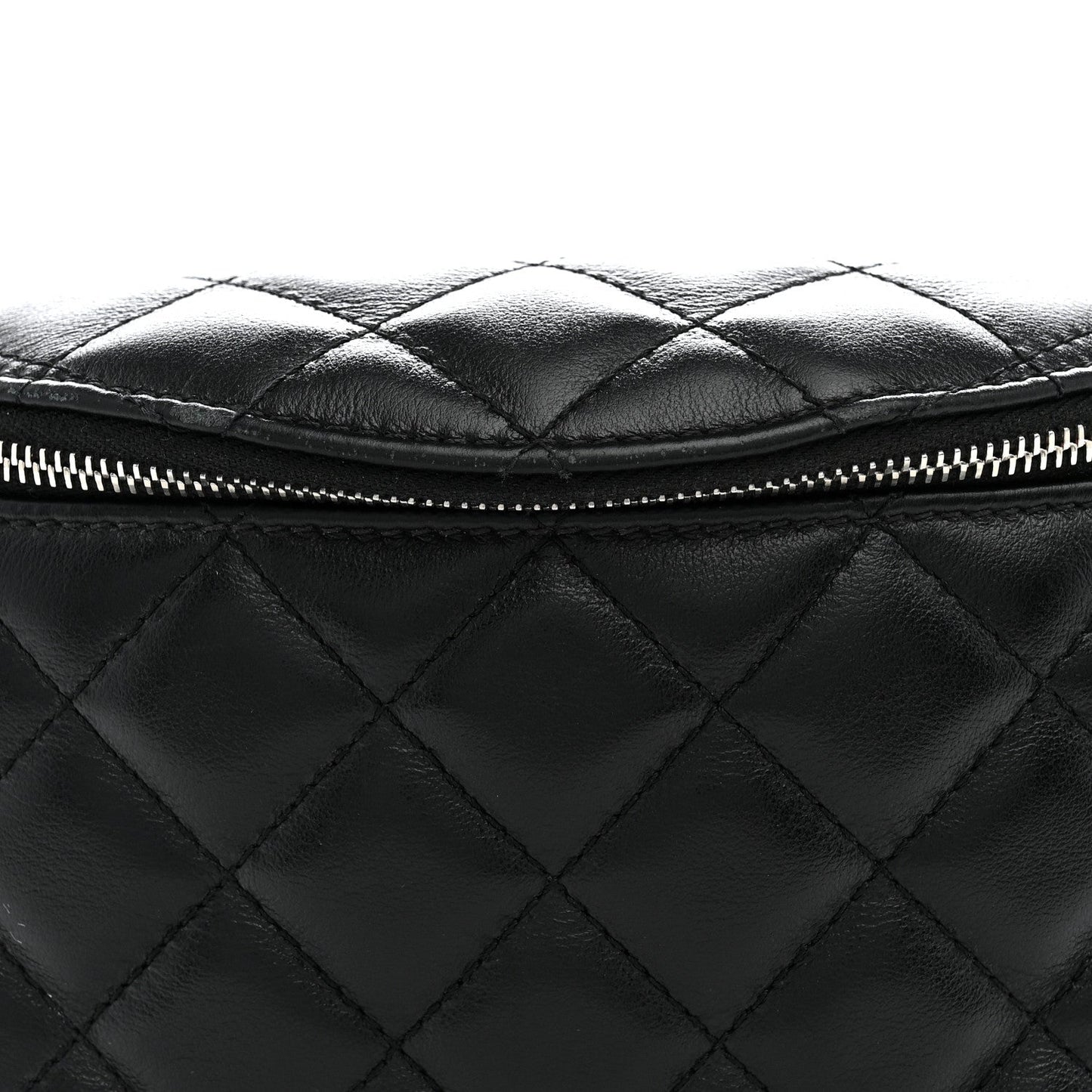 Calfskin Quilted Uniform Waist Belt Bag Black