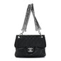 Lambskin Quilted Chain Mail Shoulder Bag Black