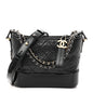Aged Calfskin Quilted Small Gabrielle Hobo Black