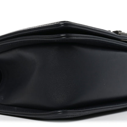 Lambskin Chevron Quilted Medium Boy Flap Black