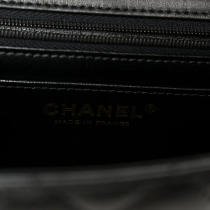 Lambskin Quilted Mini Rectangular Flap Black