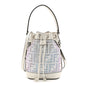 Crystal Vitello Laminato FF Mini Mon Tresor Bucket Bag Crystal Argento