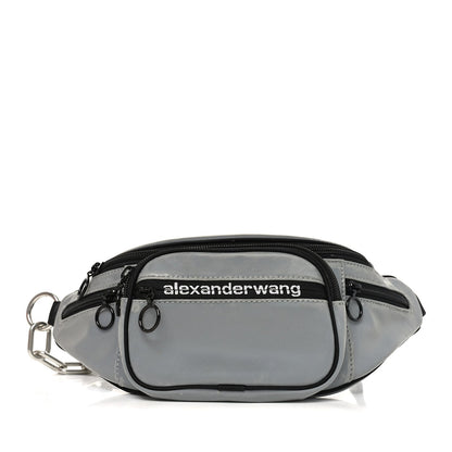 Nylon Logo Printed Attica Belt Bag Reflective Silver