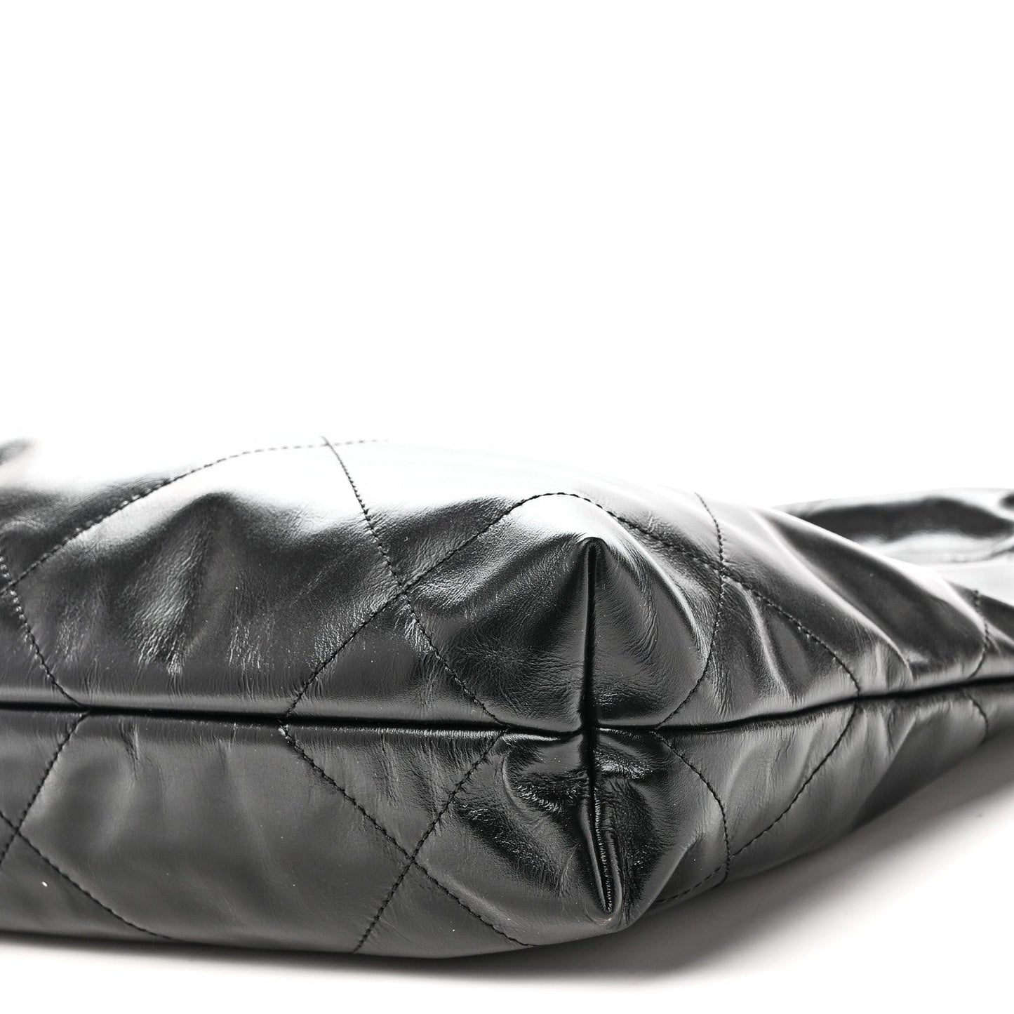 Shiny Calfskin Quilted Small Chanel 22 Black