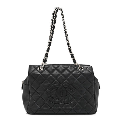 Caviar Quilted Petit Timeless Tote PTT Black