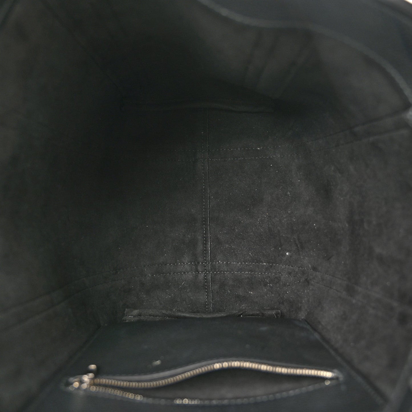 Grained Calfskin Small Everyday North South Shoulder Tote Bag Black