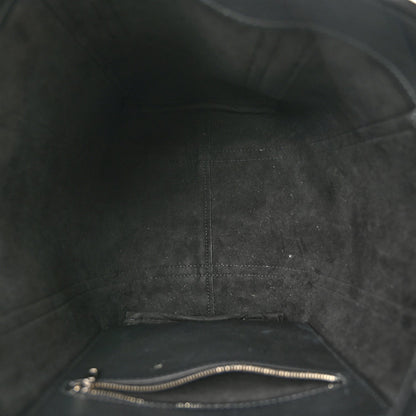 Grained Calfskin Small Everyday North South Shoulder Tote Bag Black