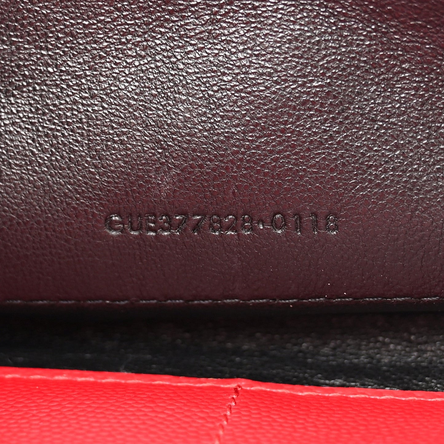 Grain De Poudre Matelasse Chevron Monogram Chain Wallet New Red