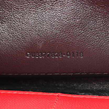 Grain De Poudre Matelasse Chevron Monogram Chain Wallet New Red