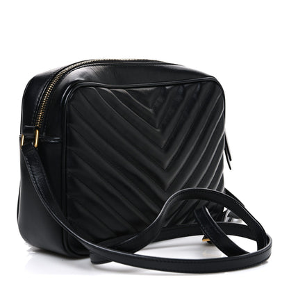 Calfskin Matelasse Monogram Lou Camera Bag Black
