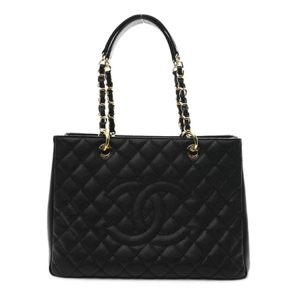 Caviar Quilted Grand Shopping Tote GST Black
