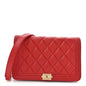 Lambskin Quilted Boy Wallet On Chain WOC Red