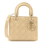 Patent Cannage Small Lady Dior Beige