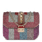 Vitello Crystal Embellished Small Glam Lock Rockstud Flap Multicolor