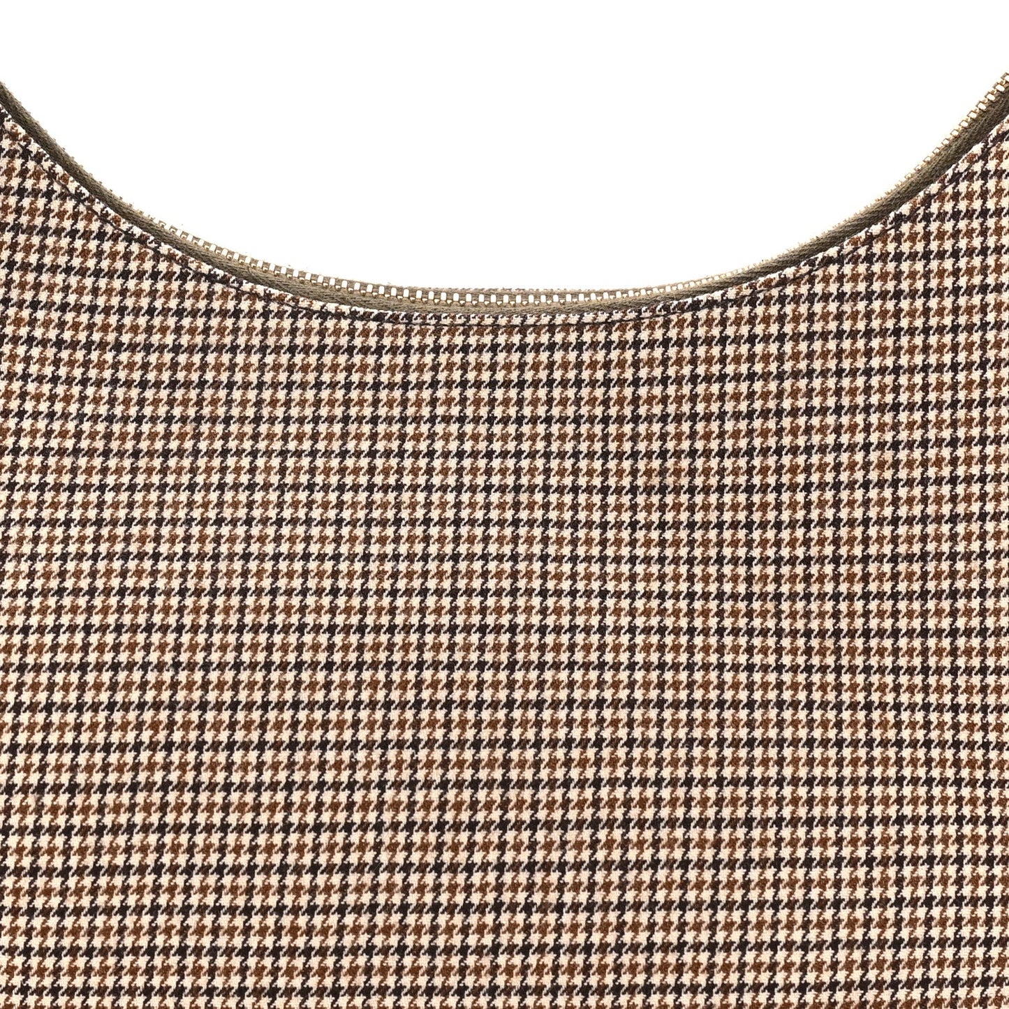 Wool Vitello Grace Small Houndstooth Small Fendigraphy Hobo Bag Beige Ebano