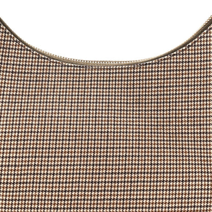 Wool Vitello Grace Small Houndstooth Small Fendigraphy Hobo Bag Beige Ebano