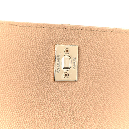 Caviar Quilted Medium Business Affinity Flap Beige
