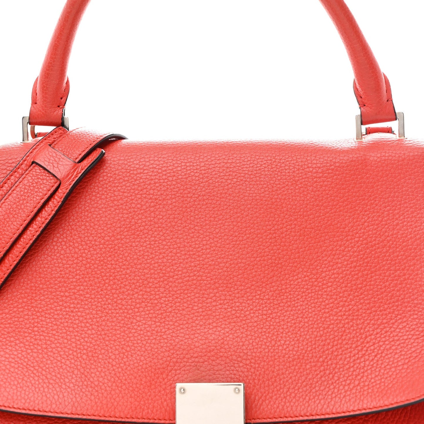 Drummed Calfskin Small Trapeze Vermillion