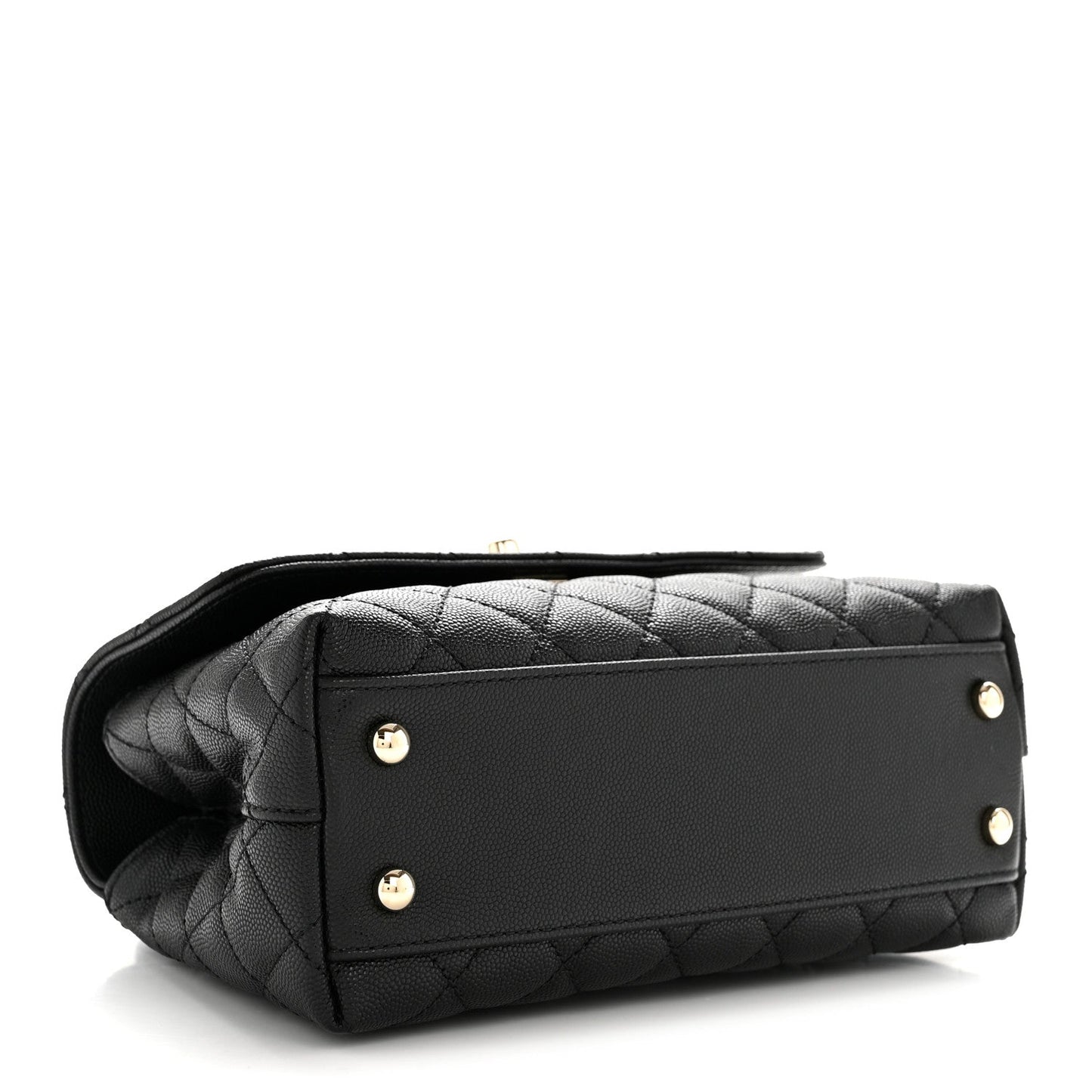 Caviar Quilted Mini Coco Handle Flap Black