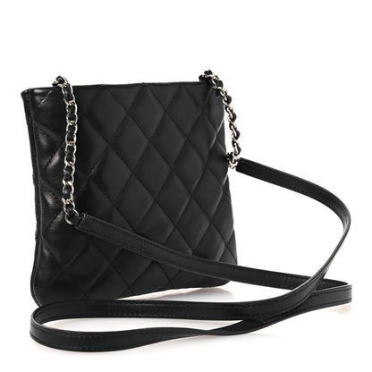 Calfskin Quilted Crossbody Bag Black