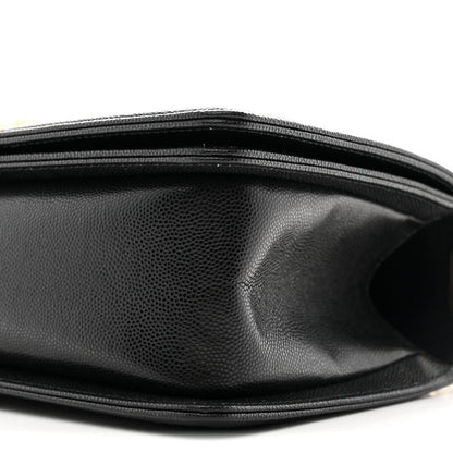Caviar Quilted Medium Boy Flap Black
