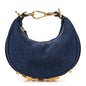 Denim Shiny Nappa Nano Fendigraphy Hobo Charm Blue Moro