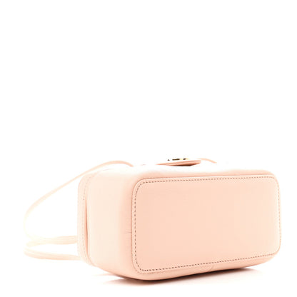 Shiny Caviar Preppy Coco Long Vanity With Strap  Light Pink