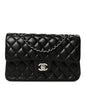 Lambskin Quilted Small Double Flap Black