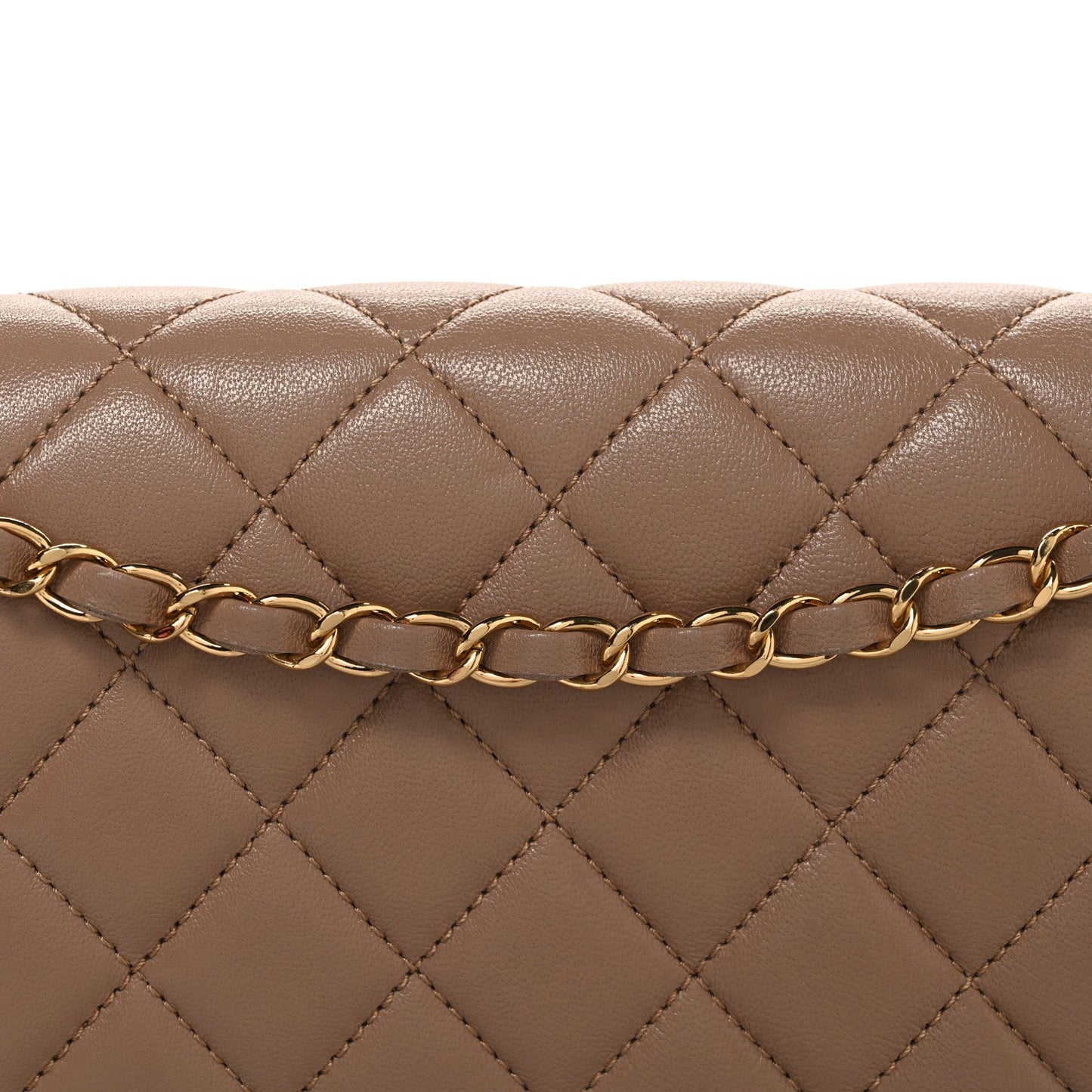 Sheepskin Quilted Vintage Mademoiselle Flap Beige