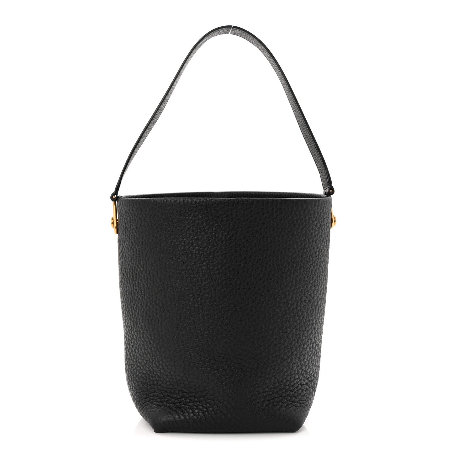 Grained Calfskin Small N/S Hook Tote Black