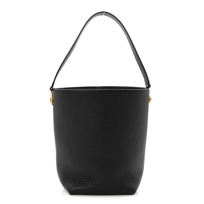 Grained Calfskin Small N/S Hook Tote Black