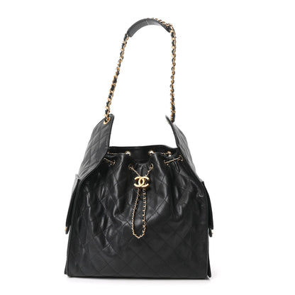Caviar Quilted Medium Chanel 25 Handbag Black