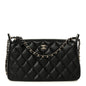 Caviar Quilted Purse With Chain Black