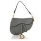 Grained Calfskin Saddle Bag Grey