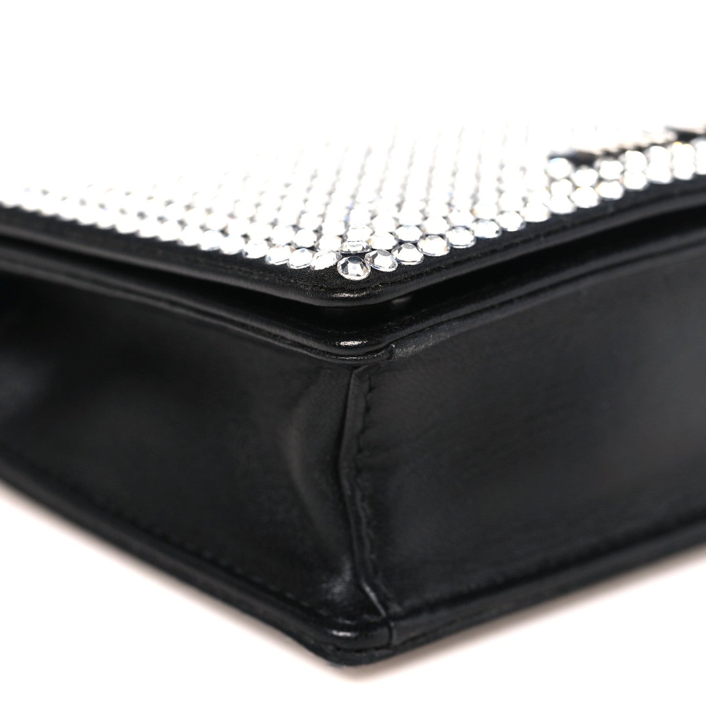 Nappa Crystal Starlight Mini Clutch Bag Black