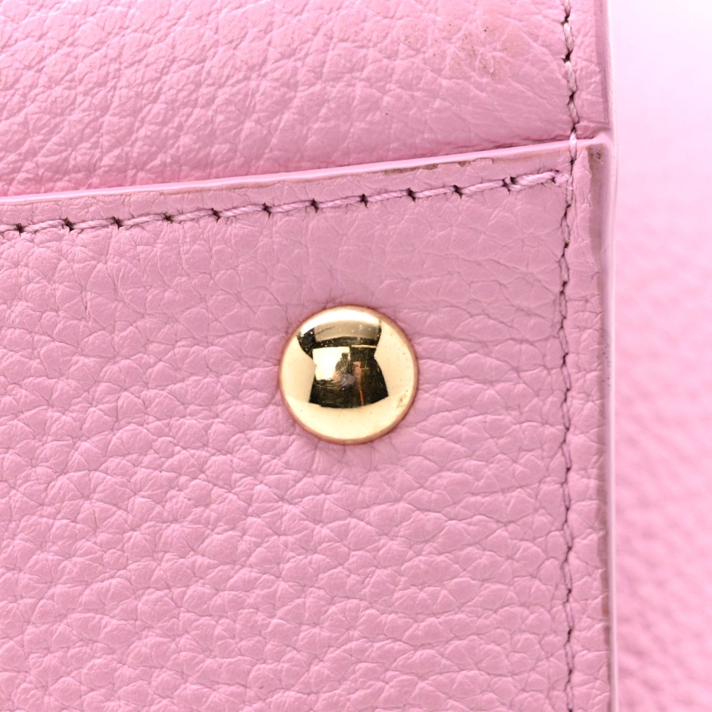 Grained Calfskin Double Handle Small Amy Tote Pink