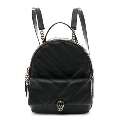 Calfskin Matelasse Serpenti Cabochon Backpack Black