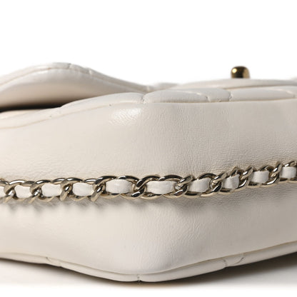 Lambskin Quilted Small My Precious Flap White