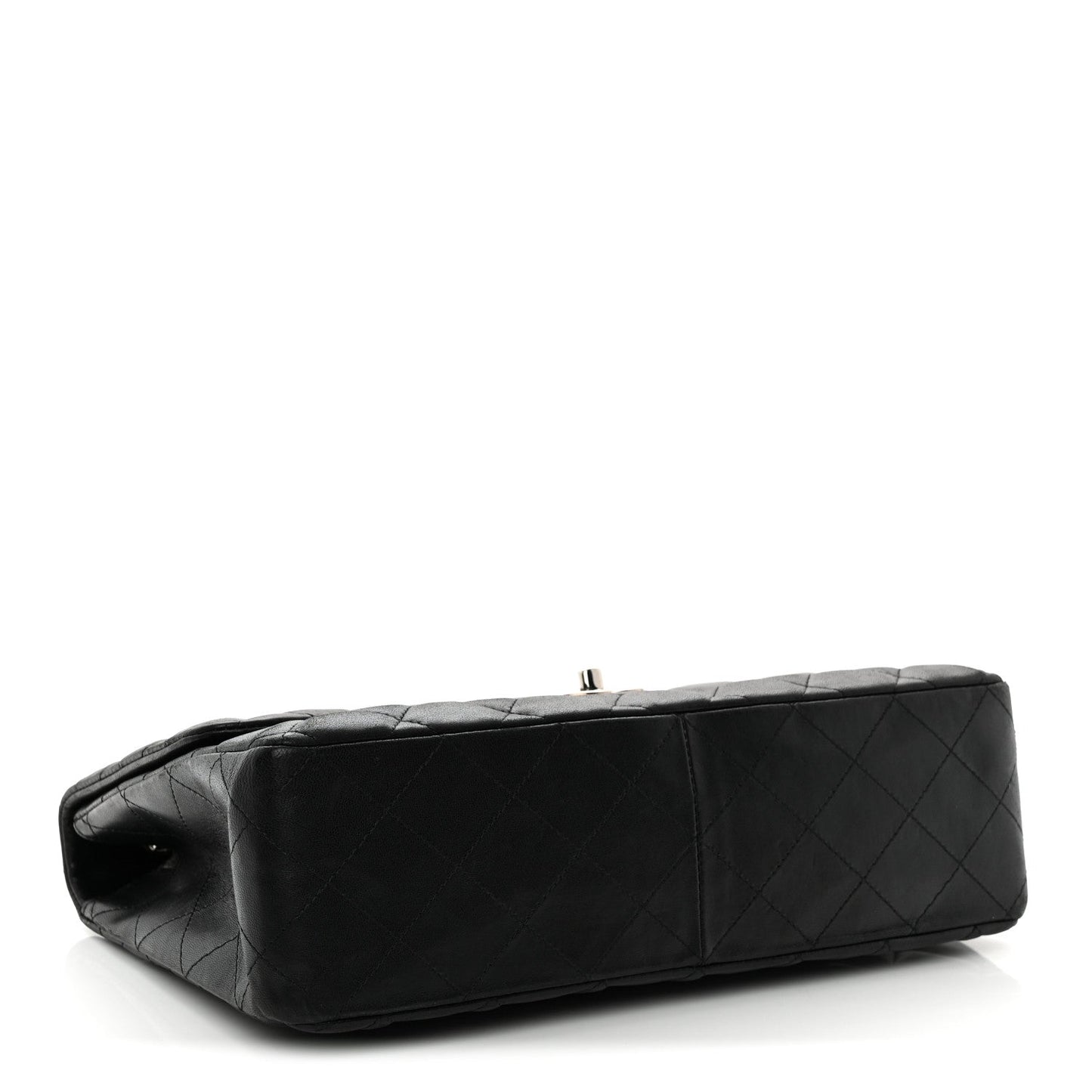 Lambskin Quilted Jumbo Single Flap Black